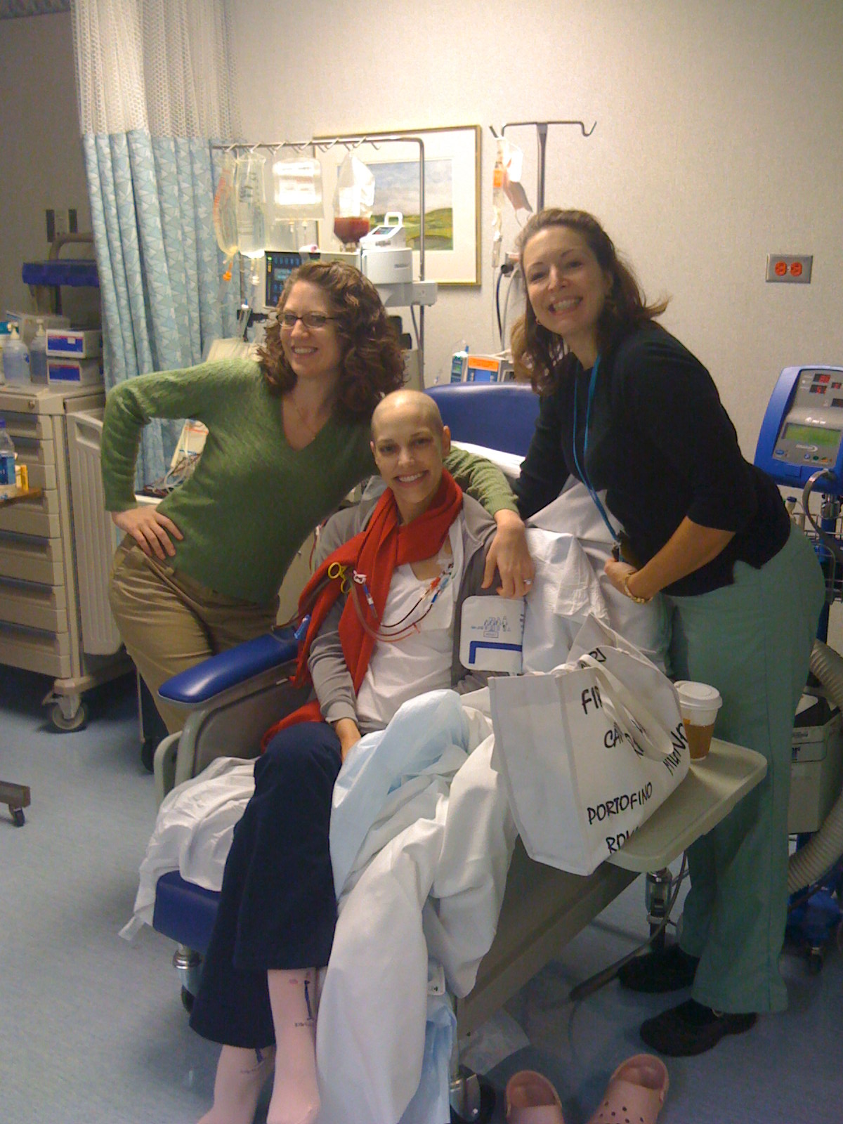 Emily, Geraldine and Monica in the Apheresis Unit